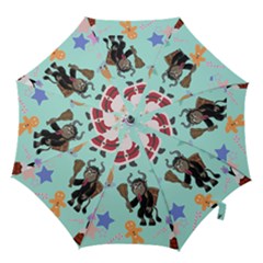 Green Krampus Christmas Hook Handle Umbrellas (small) by NerdySparkleGoth