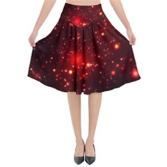 Firework-star-light-design Flared Midi Skirt by Jancukart