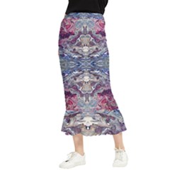Abstract Pouring Maxi Fishtail Chiffon Skirt by kaleidomarblingart