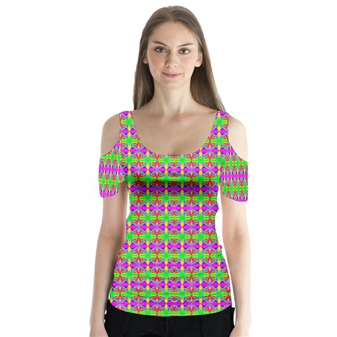 Alien Suit Butterfly Sleeve Cutout Tee  by Thespacecampers