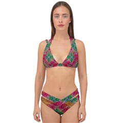 Cheetah Dreams Double Strap Halter Bikini Set by Thespacecampers