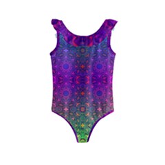 Stained Glass Vision Kids  Frill Swimsuit by Thespacecampers