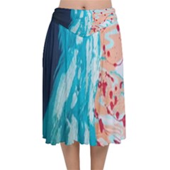 Faceless Velvet Flared Midi Skirt by Hayleyboop