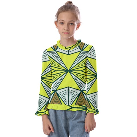 Abstract Pattern Geometric Backgrounds  Kids  Frill Detail Tee by Eskimos