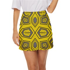 Abstract Pattern Geometric Backgrounds Mini Front Wrap Skirt by Eskimos