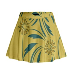 Folk Flowers Print Floral Pattern Ethnic Art Mini Flare Skirt by Eskimos