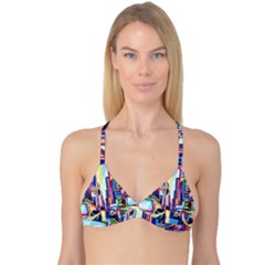 City-street-car-road-architecture Reversible Tri Bikini Top by Jancukart