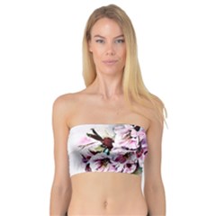 Watercolour-cherry-blossoms Bandeau Top by Jancukart