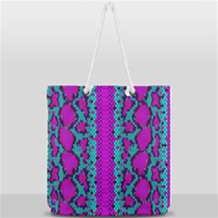 Snake Print Cbdoilprincess Full Print Rope Handle Tote (large) by CBDOilPrincess1