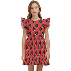 Glowing Leafs Kids  Winged Sleeve Dress by Sparkle