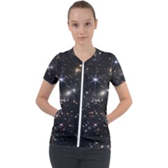 James Webb Space Telescope Deep Field Short Sleeve Zip Up Jacket by PodArtist