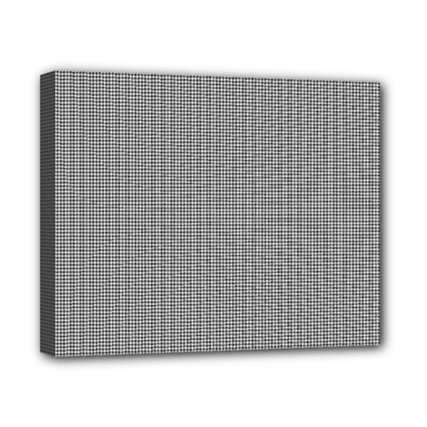 Small Soot Black And White Handpainted Houndstooth Check Watercolor Pattern Canvas 10  X 8  (stretched) by PodArtist