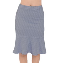 Small Soot Black And White Handpainted Houndstooth Check Watercolor Pattern Short Mermaid Skirt by PodArtist