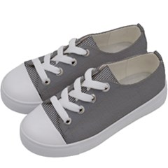 Small Soot Black And White Handpainted Houndstooth Check Watercolor Pattern Kids  Low Top Canvas Sneakers by PodArtist