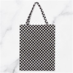 Black And White Watercolored Checkerboard Chess Classic Tote Bag by PodArtist
