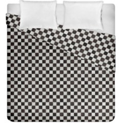 Black And White Watercolored Checkerboard Chess Duvet Cover Double Side (king Size) by PodArtist