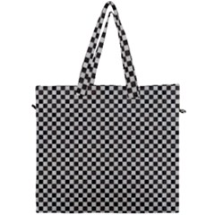 Black And White Watercolored Checkerboard Chess Canvas Travel Bag by PodArtist