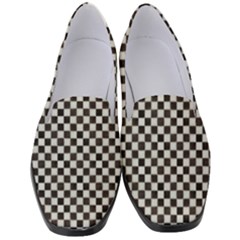 Black And White Watercolored Checkerboard Chess Women s Classic Loafer Heels by PodArtist