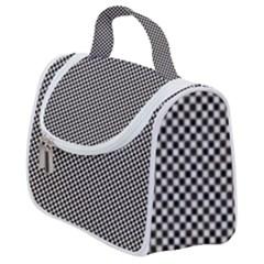 Small Black And White Watercolor Checkerboard Chess Satchel Handbag by PodArtist