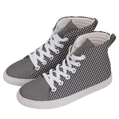 Small Black And White Watercolor Checkerboard Chess Men s Hi-top Skate Sneakers by PodArtist