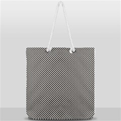 Small Black And White Watercolor Checkerboard Chess Full Print Rope Handle Tote (large) by PodArtist