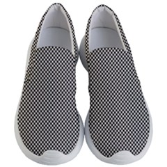 Small Black And White Watercolor Checkerboard Chess Women s Lightweight Slip Ons by PodArtist