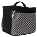 Small Black and White Watercolor Checkerboard Chess Make Up Travel Bag (Small) View1