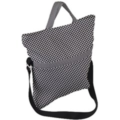 Small Black And White Watercolor Checkerboard Chess Fold Over Handle Tote Bag by PodArtist