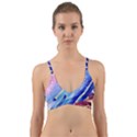 Painting-abstract-blue-pink-spots Wrap Around Bikini Top View1