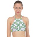 Abstract pattern geometric backgrounds Racer Front Bikini Top View1