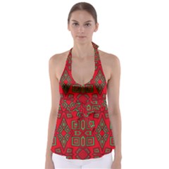 Abstract Pattern Geometric Backgrounds Babydoll Tankini Top by Eskimos
