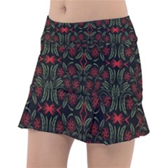 Folk Flowers Print Floral Pattern Ethnic Art Classic Tennis Skirt by Eskimos