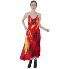 Folk Flowers Print Floral Pattern Ethnic Art Tie Back Maxi Dress by Eskimos