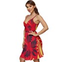 Folk flowers print Floral pattern Ethnic art V-Neck Pocket Summer Dress  View3