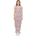 Spanish Love Phrase Motif Pattern Sleeveless Tie Ankle Chiffon Jumpsuit View1