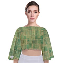 Bathroom Ceramic  Tie Back Butterfly Sleeve Chiffon Top by artworkshop