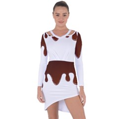 Chocolate Asymmetric Cut-out Shift Dress by nate14shop
