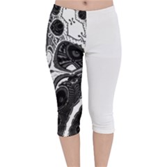 Im Fourth Dimension Black White 4 Velvet Capri Leggings  by imanmulyana