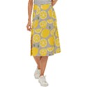 Lemon Pattern Midi Panel Skirt View1