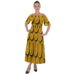 Oranges Slices  Pattern Shoulder Straps Boho Maxi Dress  by artworkshop