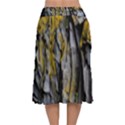 Rock Wall Crevices Geology Pattern Shapes Texture Velvet Flared Midi Skirt View2