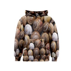Snail Shells Pattern Arianta Arbustorum Kids  Pullover Hoodie by artworkshop
