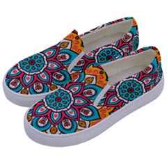 Mandala Spirit Kids  Canvas Slip Ons by zappwaits