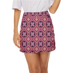 Abstract-background-motif Mini Front Wrap Skirt by nateshop