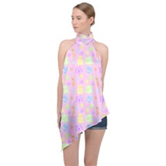 Dungeons And Cuties Halter Asymmetric Satin Top by thePastelAbomination