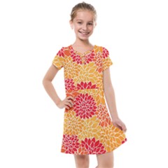 Background Colorful Floral Kids  Cross Web Dress by artworkshop