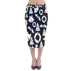  Card Christmas Decembera Velvet Midi Pencil Skirt by artworkshop