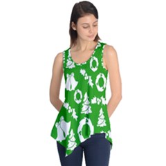 Green  Background Card Christmas  Sleeveless Tunic by artworkshop