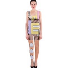 Houses City Architecture Building One Piece Catsuit by Sapixe