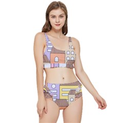 Houses City Architecture Building Frilly Bikini Set by Sapixe
